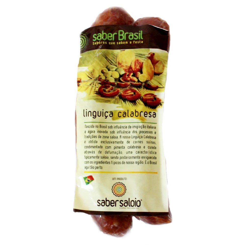 [ACG-0070] Saber Brasil Linguiça Calabresa 2un (approx. 300g) (Brazilian smoked sausage)