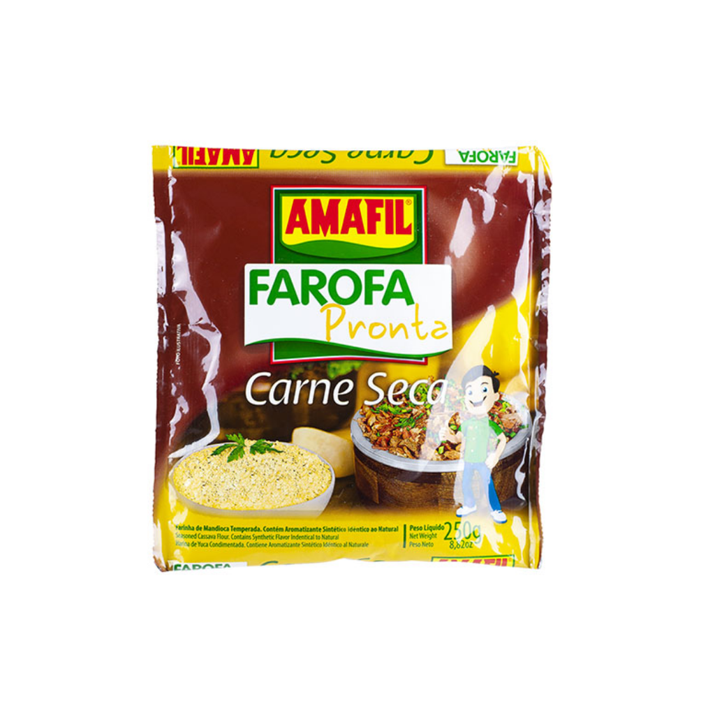 [MER-0030] Amafil Ready-Made Farofa with Carne Seca (toasted cassava flour with dried beef)