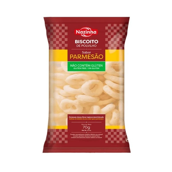[DOC-0460] Nazinha Polvilho Biscuits Parmesan Flavour 70g (cassava starch)