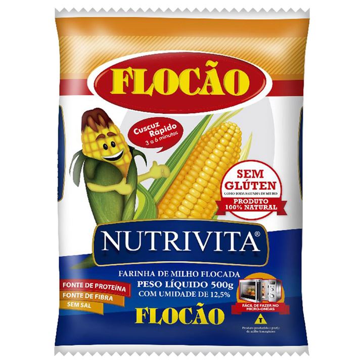 [MER-0510] Nutrivita Semoule de Maïs Précuite pour Cuscuz 500g (couscous brésilien de maïs)