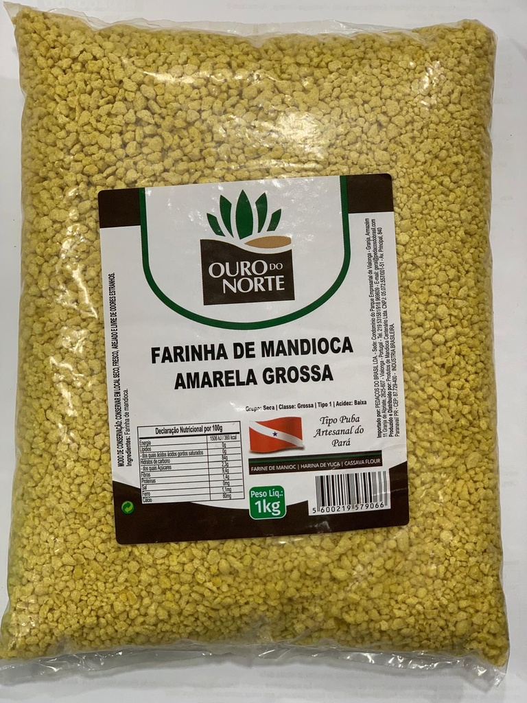 [MER-0560] Ouro do Norte Farinha de Puba Grossa Amarela 1kg