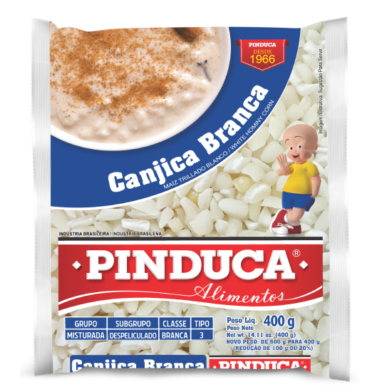 [MER-0600] Pinduca White Canjica 400g (hominy corn for dessert)